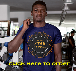 Image of Athletic Man in Invisible Tongues Star People T-Shirt